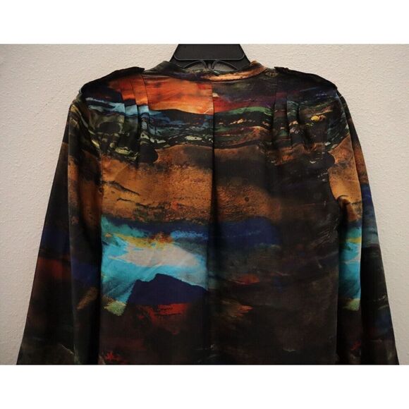 Ted Baker London Women Sz 2 Multi Pennii Artistic Palette Print Button-Up Blouse - Picture 4 of 4